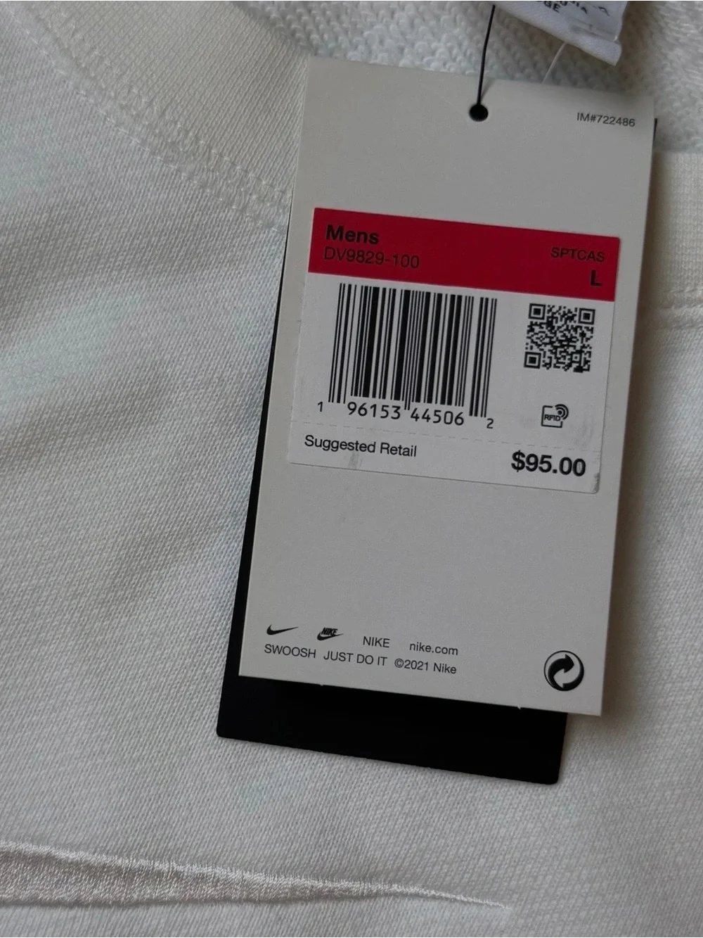 Nike Men’s White AIR Embroidered Crewneck Sweater - NWT
